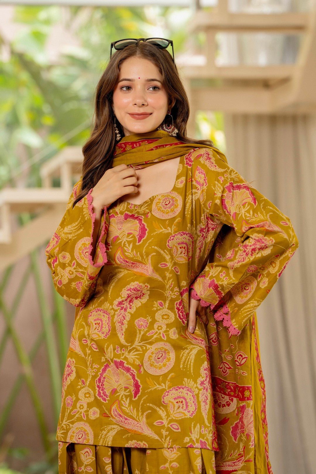 Women Floral Printed Farshi Salwar Kurta Set