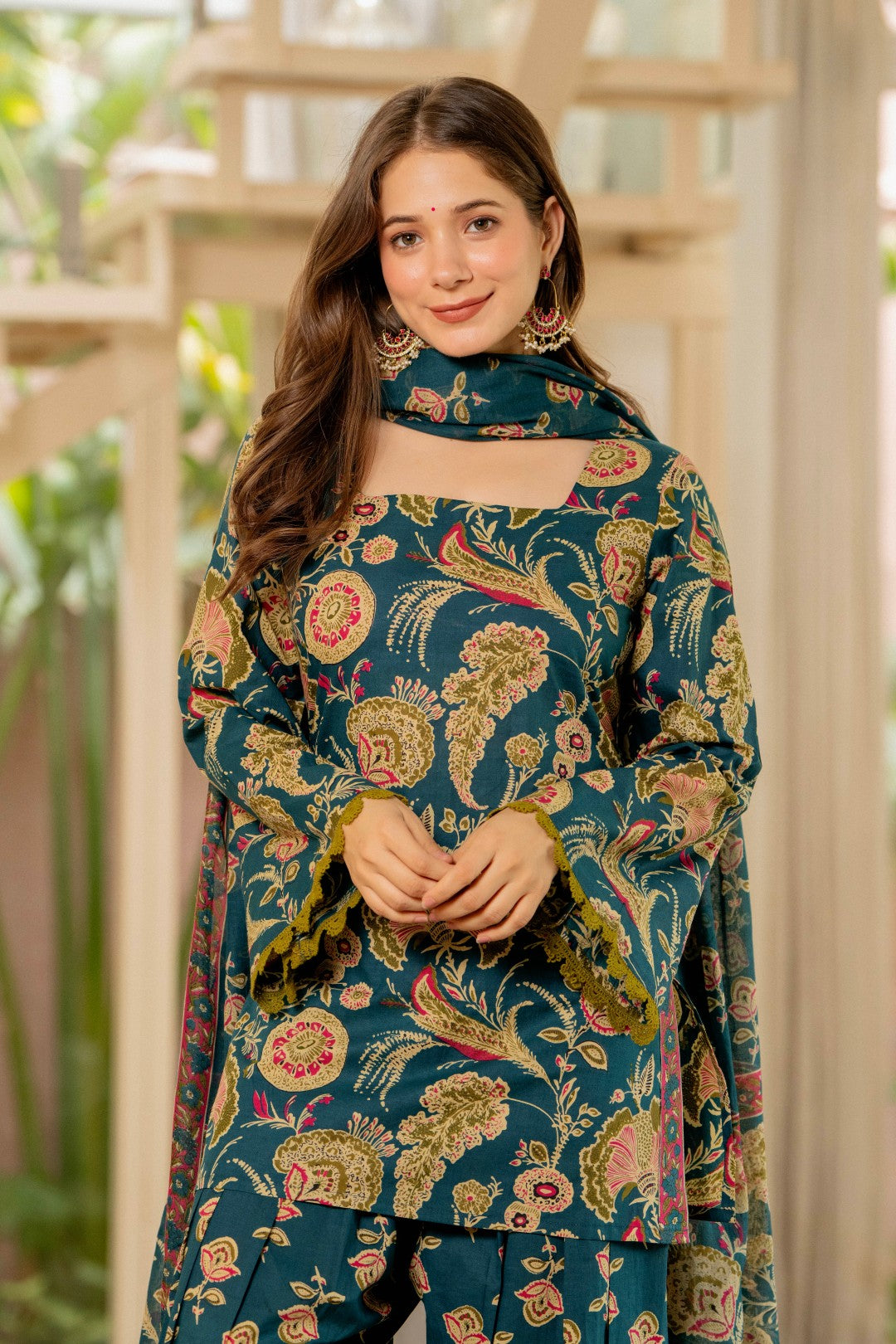 Women Floral Printed Farshi Salwar Kurta Set