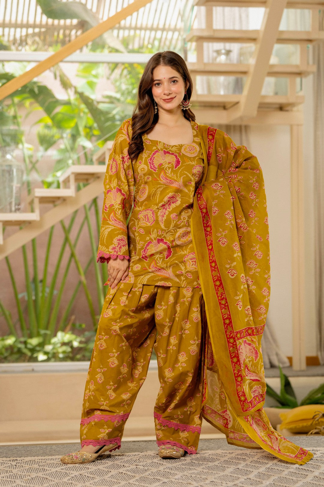 Women Floral Printed Farshi Salwar Kurta Set