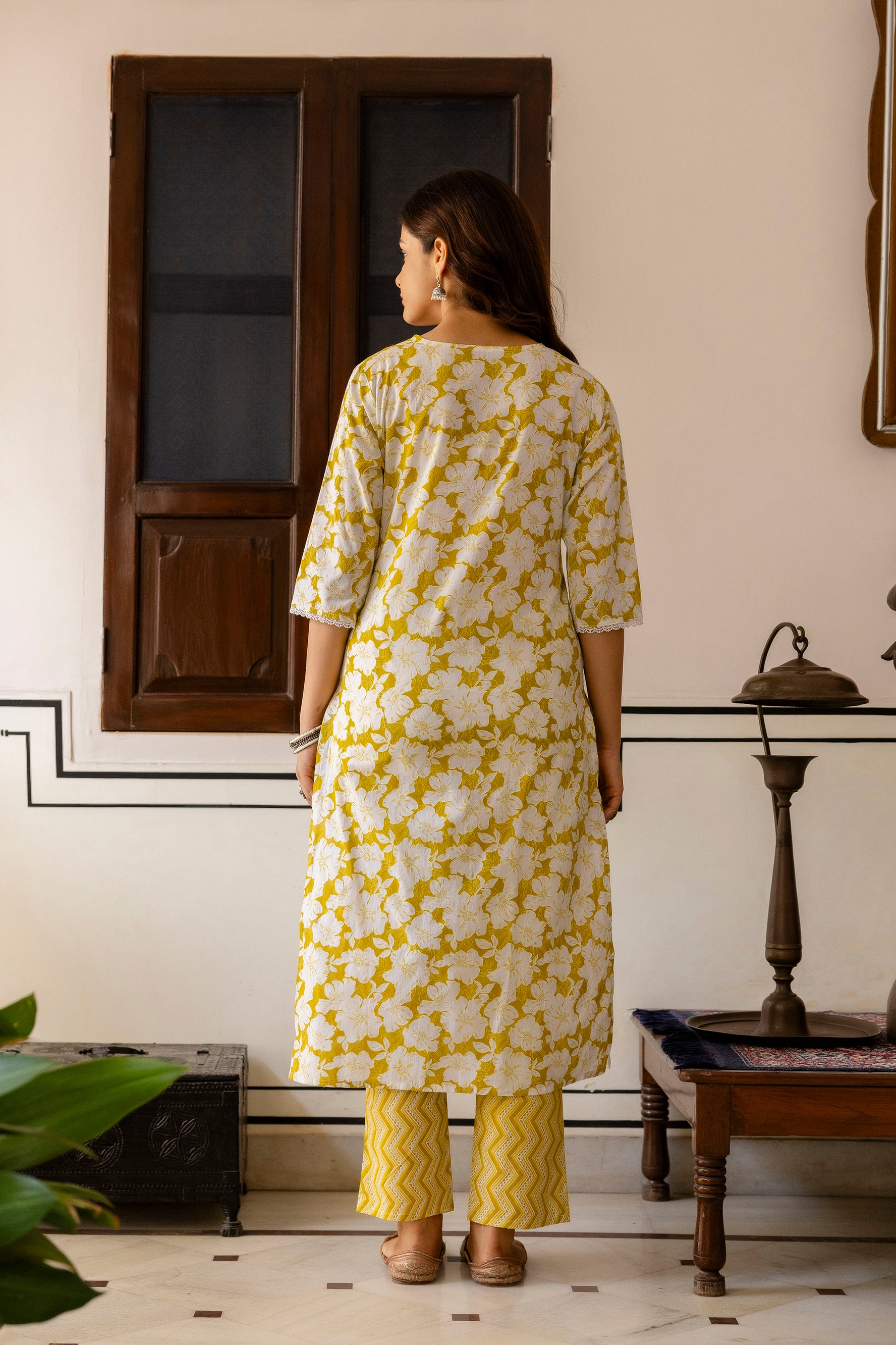 Sunshine Yellow Floral Printed Kurta Set