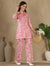 Rose Pink Abstract Print Co-Ord Set