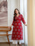 Ruby Red Ajrakh Print Cotton Kurti